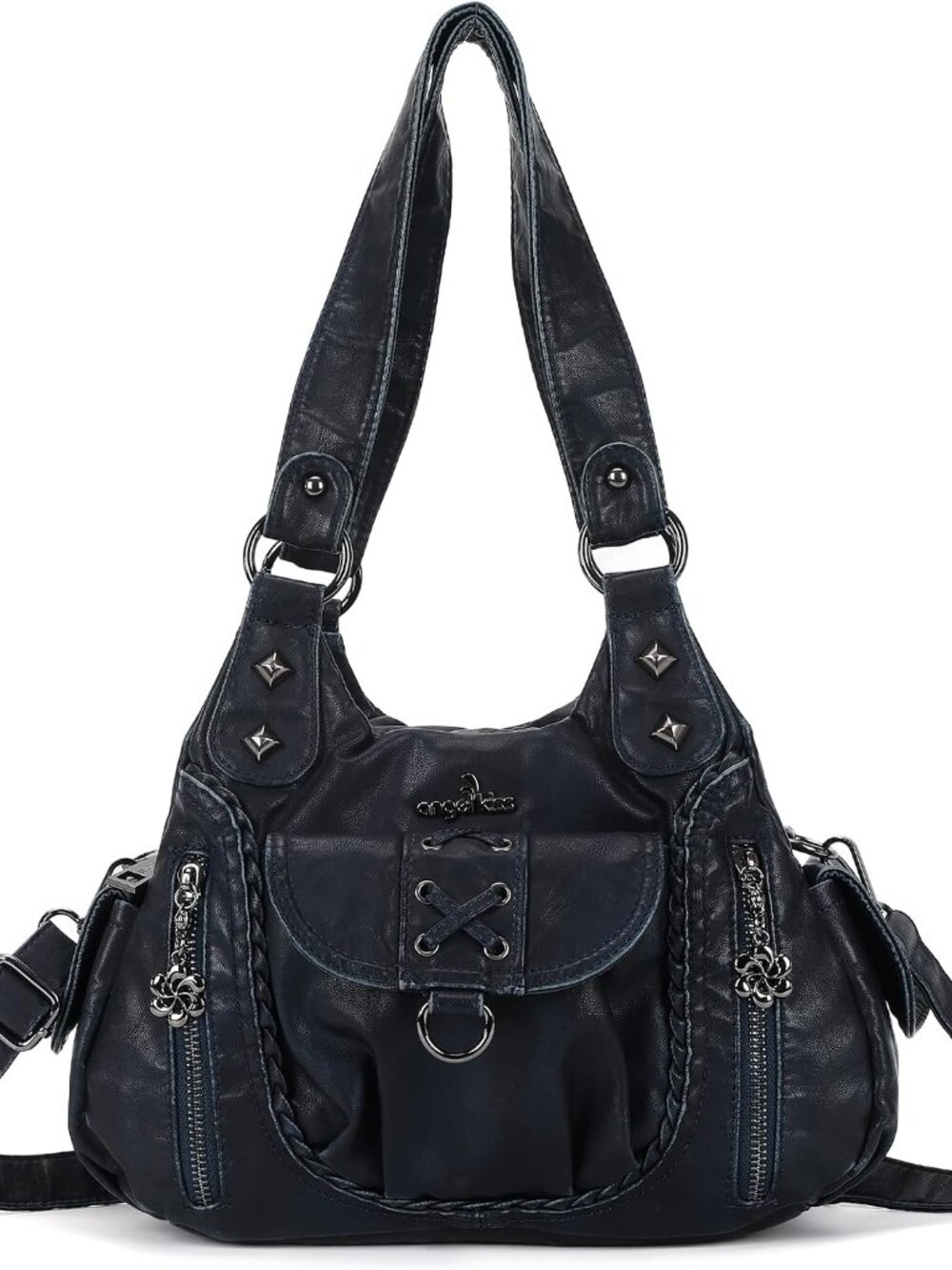 Small Purses for Women Hobo Shoulder Bags Y2K Vegan Leather Multi-Pocket Handbag